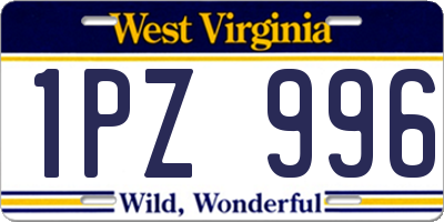 WV license plate 1PZ996