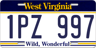 WV license plate 1PZ997