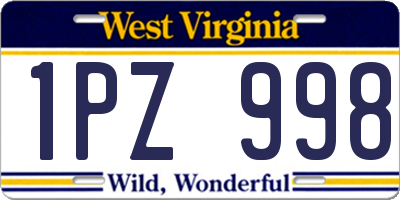 WV license plate 1PZ998