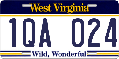WV license plate 1QA024