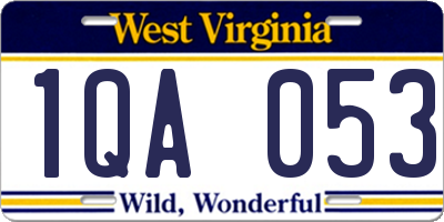 WV license plate 1QA053
