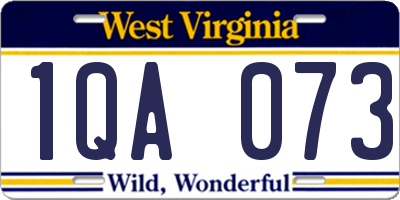 WV license plate 1QA073