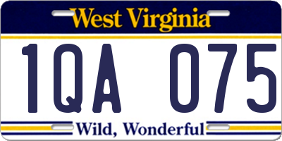 WV license plate 1QA075