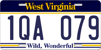 WV license plate 1QA079