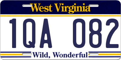 WV license plate 1QA082