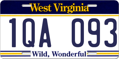 WV license plate 1QA093