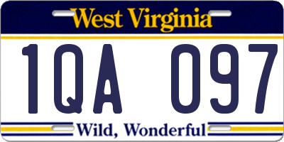 WV license plate 1QA097
