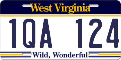 WV license plate 1QA124