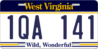 WV license plate 1QA141