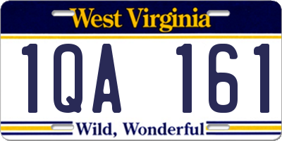 WV license plate 1QA161