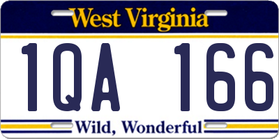 WV license plate 1QA166