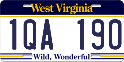 WV license plate 1QA190