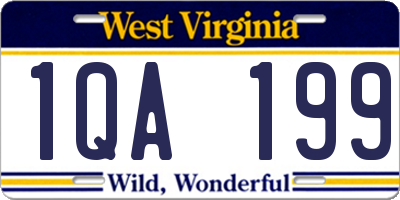 WV license plate 1QA199