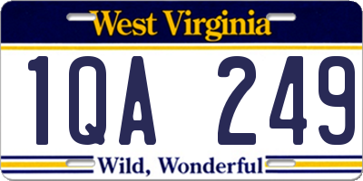 WV license plate 1QA249