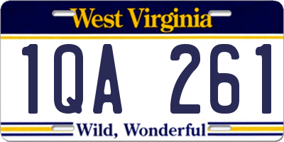 WV license plate 1QA261