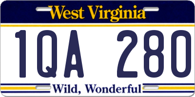 WV license plate 1QA280