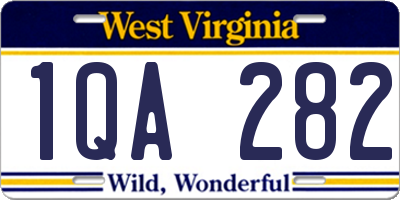 WV license plate 1QA282