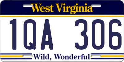 WV license plate 1QA306