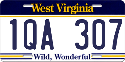 WV license plate 1QA307