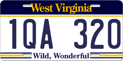 WV license plate 1QA320