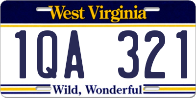 WV license plate 1QA321
