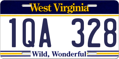 WV license plate 1QA328