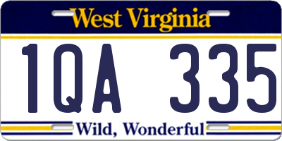 WV license plate 1QA335