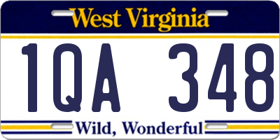 WV license plate 1QA348