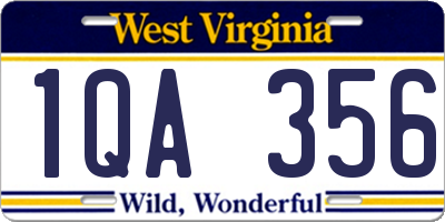 WV license plate 1QA356