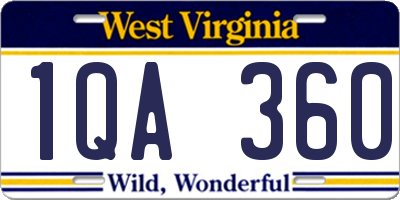 WV license plate 1QA360