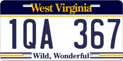 WV license plate 1QA367