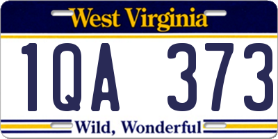WV license plate 1QA373