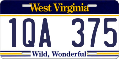 WV license plate 1QA375