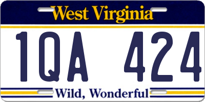 WV license plate 1QA424