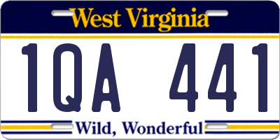 WV license plate 1QA441