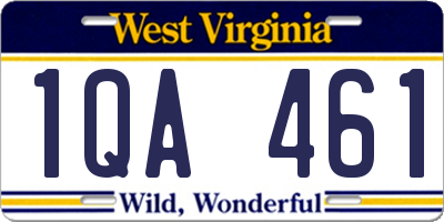 WV license plate 1QA461