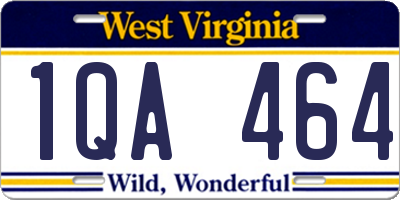 WV license plate 1QA464