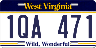 WV license plate 1QA471