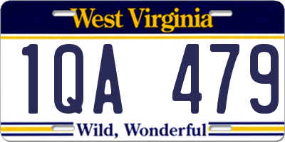 WV license plate 1QA479