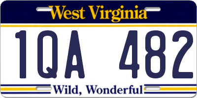 WV license plate 1QA482