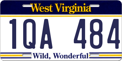 WV license plate 1QA484