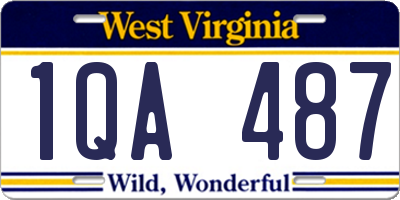 WV license plate 1QA487