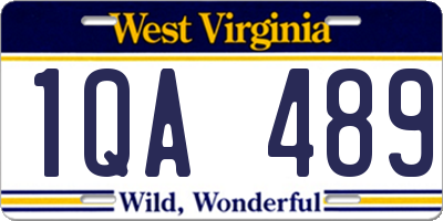 WV license plate 1QA489
