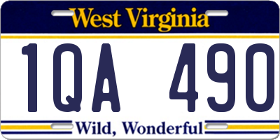 WV license plate 1QA490