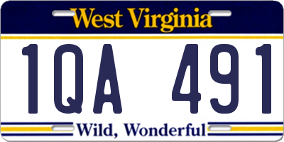 WV license plate 1QA491