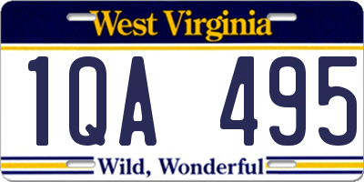 WV license plate 1QA495