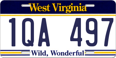 WV license plate 1QA497