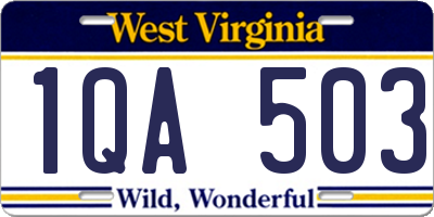 WV license plate 1QA503