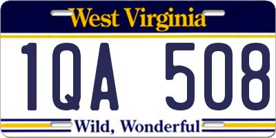 WV license plate 1QA508