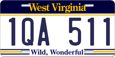 WV license plate 1QA511
